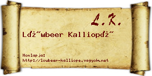 Löwbeer Kalliopé névjegykártya